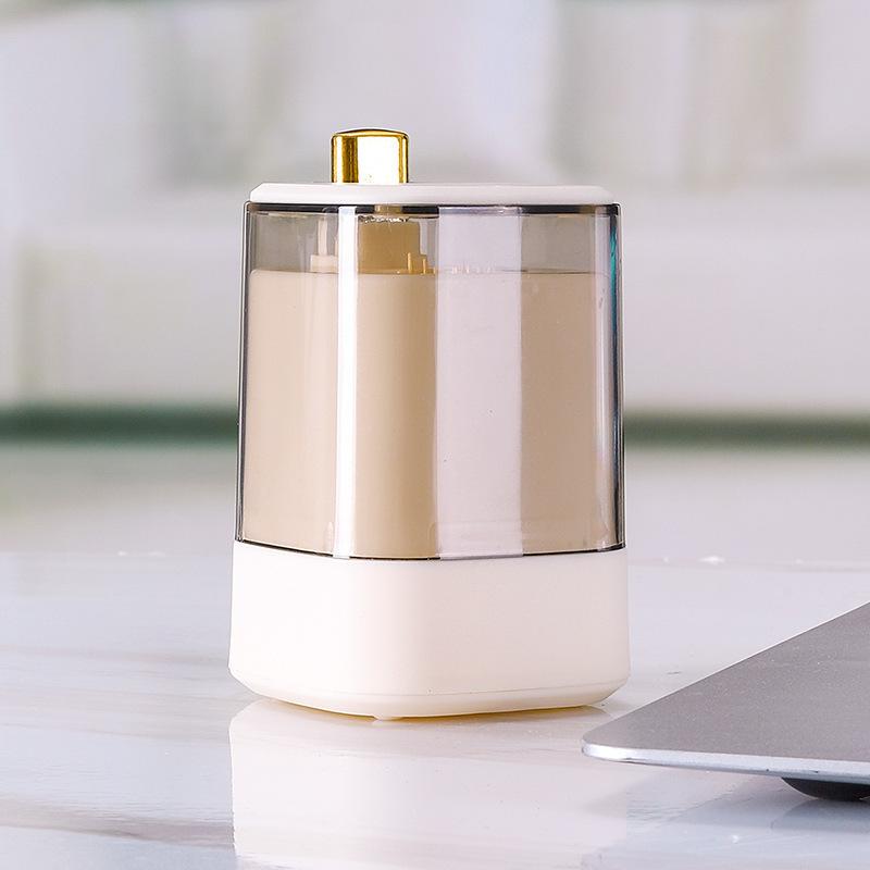 Automatic pop-up portable light luxury press plastic toothpick jar home living room dining room toothpick holder