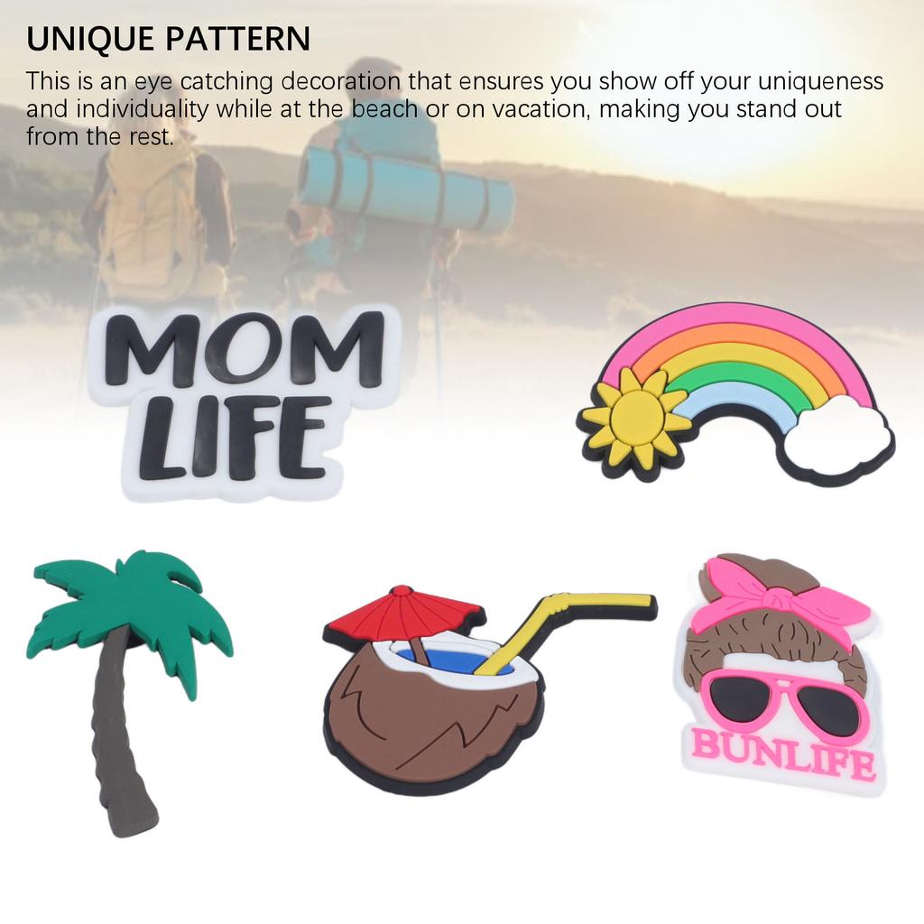 5pcs Beach Bag Decoration Coconut Tree Silicone Creative Insert Beach Bag Decorative Accessory for Handbag
