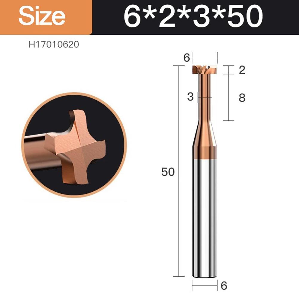 

Carbide T Slot Milling Cutter 4 Teeth Groove Cutter New CNC Cutter D6x2Hxd3x6D