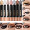 Rauchiger Dunkelgrüner Lidschattenstift 12 Farben Metallischer Glitzer Lidschatten Highlighter Stift Make-up Werkzeug Wasserdicht Perlglänzend