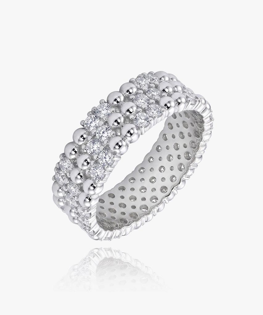 HELENE JEWELRY Silver 925 Triple Cross Cubic Layered Miss Ring (Type A)