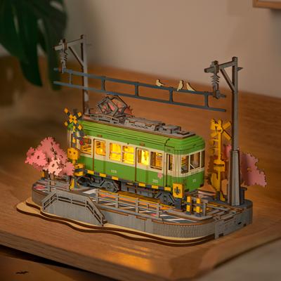 Sakura Journey Wooden Assemble Car Eco-friendly 3D Wooden Puzzle for Kids Funny Toys Building Block Kits