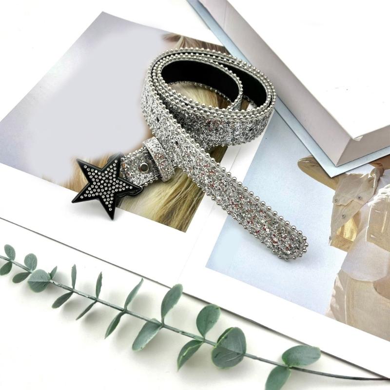 Glittered Belt Jeans Waistband Punk Style Butterfly Belt Modern Waistband for Street Player Club Party Wear