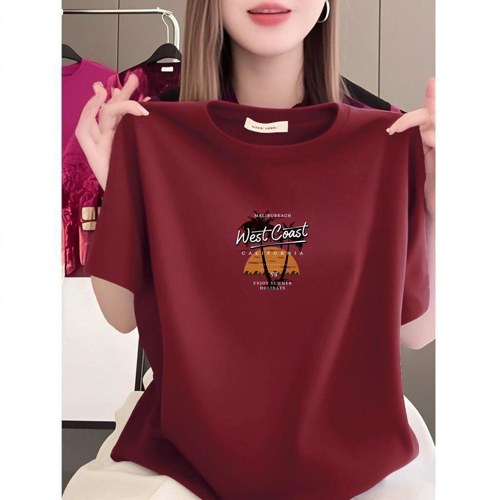 

Women s Loose Fit Round Neck Printed Short-Sleeve T-Shirt – Stylish, Versatile, and Youthful Casual Top Triple Extra Large