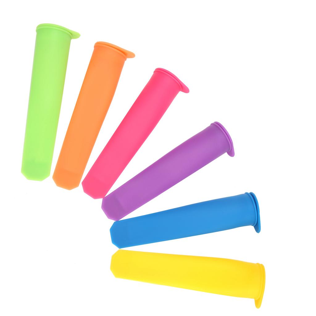 6Pcs Silicone Ice Cream Mold Reusable DIY Ice Bar Maker Mould with Lid for Kid and Adult