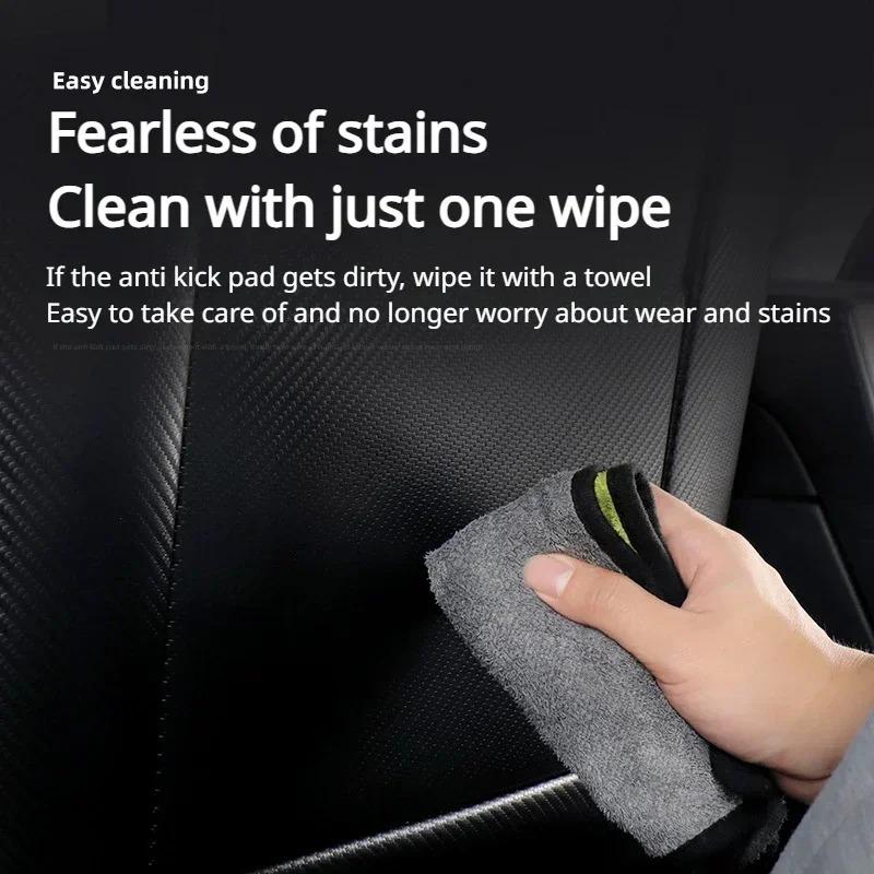 For Tesla Model3 Highland/Model Juniper 2025 Seat Kick Pad Leather Back Anti Kick Protectors Cover Mats Seatback Pad Accessories