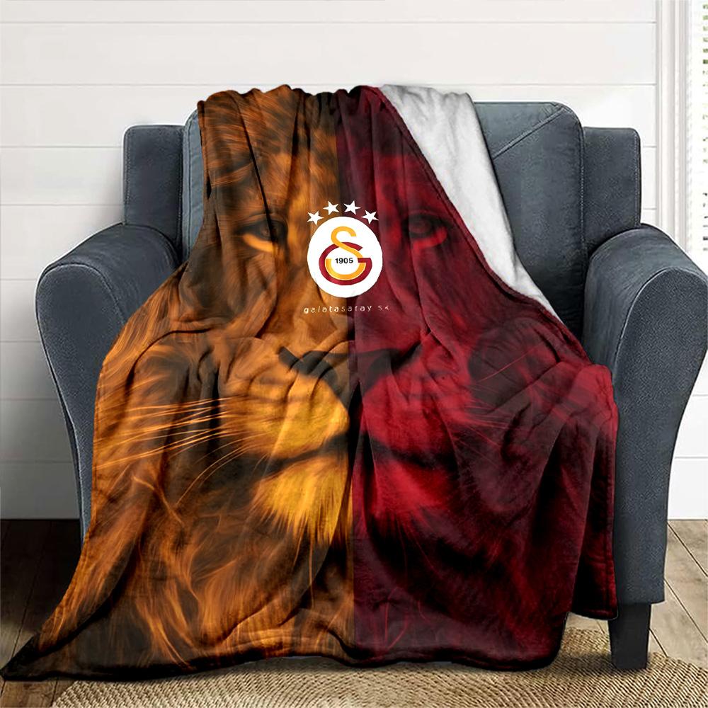 Aslanlar Galatasaray Blanket Ultra-Soft Suitable for Seaside Bed Chair Four Seasons Multipurpose Digital Print
