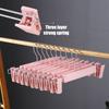 10Pcs/Pack Home Frosted Plastic Trouser Rack Strong Seamless Clip Hangers To Dry Clothes With Non-Slip Clips