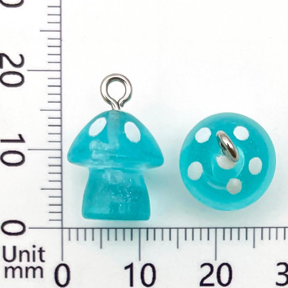 10 Colorful Luminous Resin Mushroom Charms for DIY Jewelry & Accessories