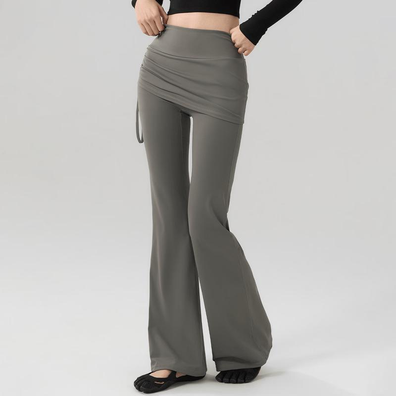 MITAOGIRL Faux Two-Piece Yoga Flared Pants S