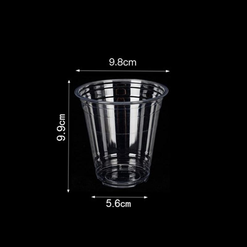 100PCS Disposable Plastic Cups with Lids for Ice Coffee Cold Drinks Plastic Cups Home Restaurant Drink Shop Party Picnic Party