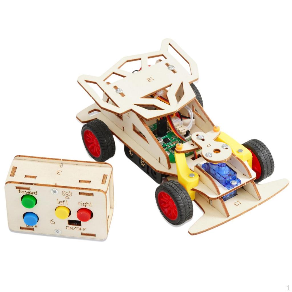 Wooden RC Car Toy Science Kits 3D Puzzle Toys Gift Crafts Handmade Assembly Early Learning Teaching