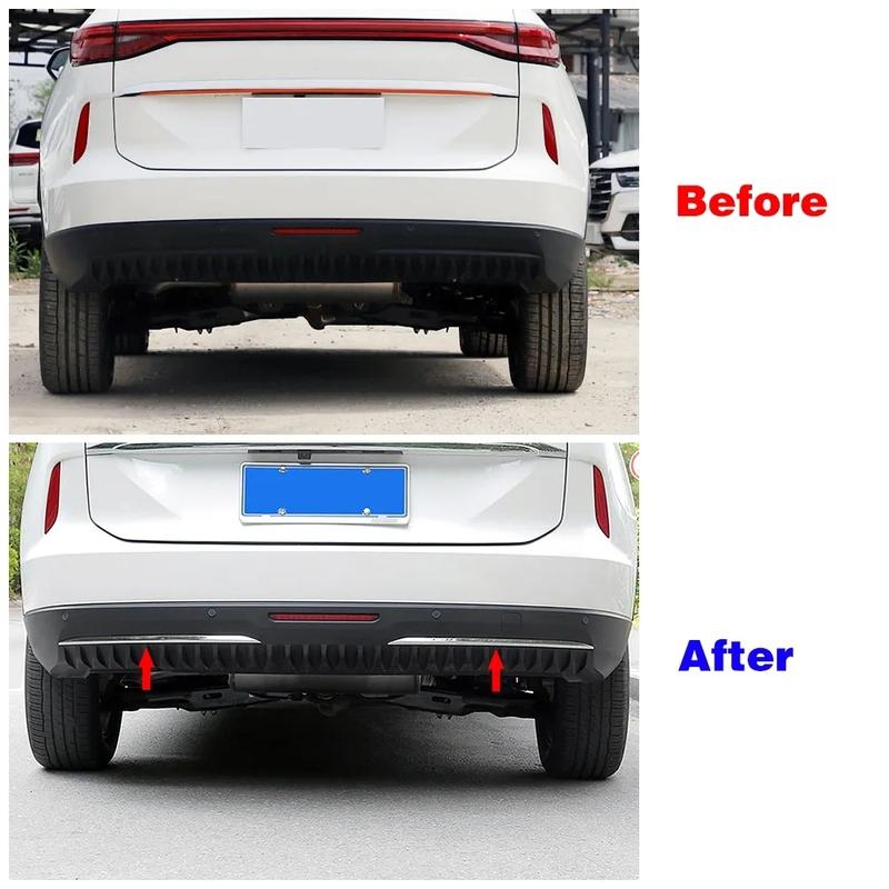 For Haval H6 3th   Rear Bumper Trim Stainless Steel Protective Strips Decoration Chrome Sticker Car Styling Accessories
