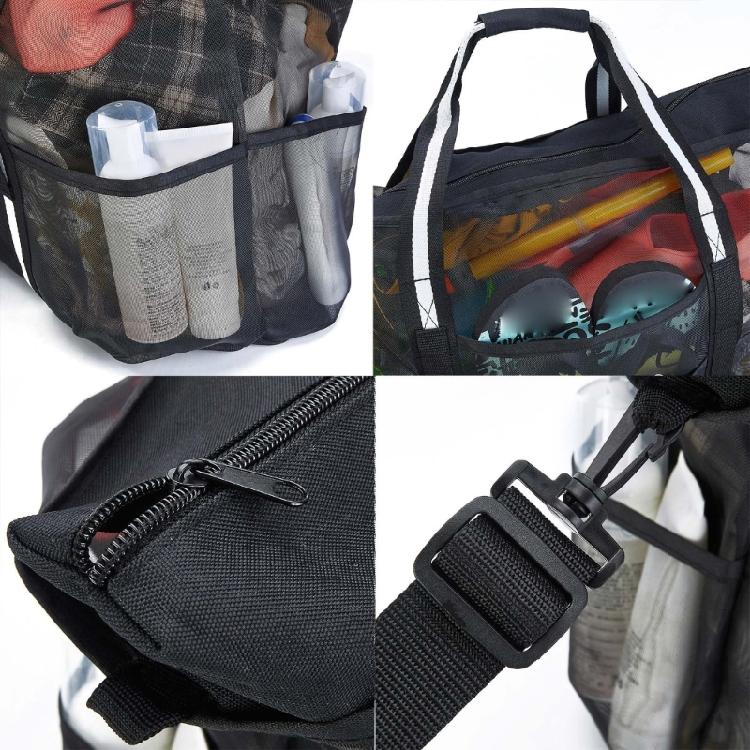 Vacation Beach Bags Mesh Beach Bag Swim Pool Bag Beach Tote Bag Zipper Closure