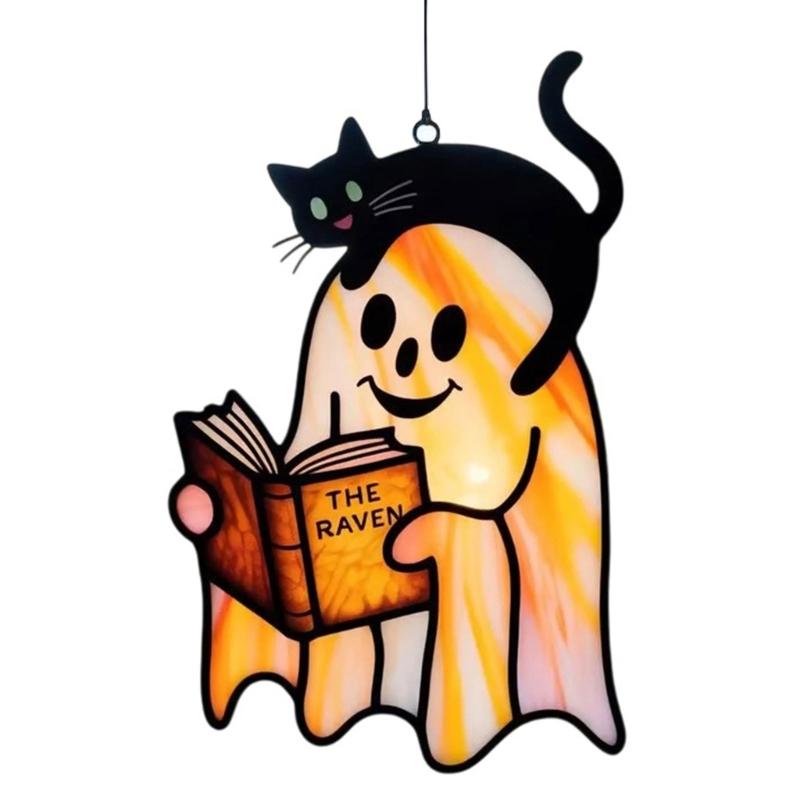 Spookys Acrylic Window Decoration Hanging Ornaments With Halloweens Themes For Indoor Outdoor Use