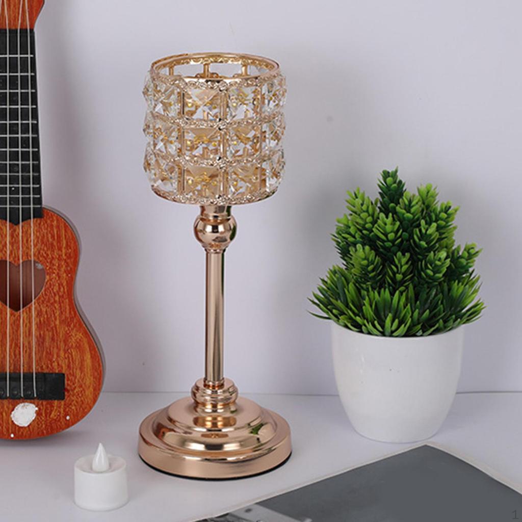 Crystal Holder ,Modern Stand, Wedding Tealight for Party Holiday Desktop Decoration