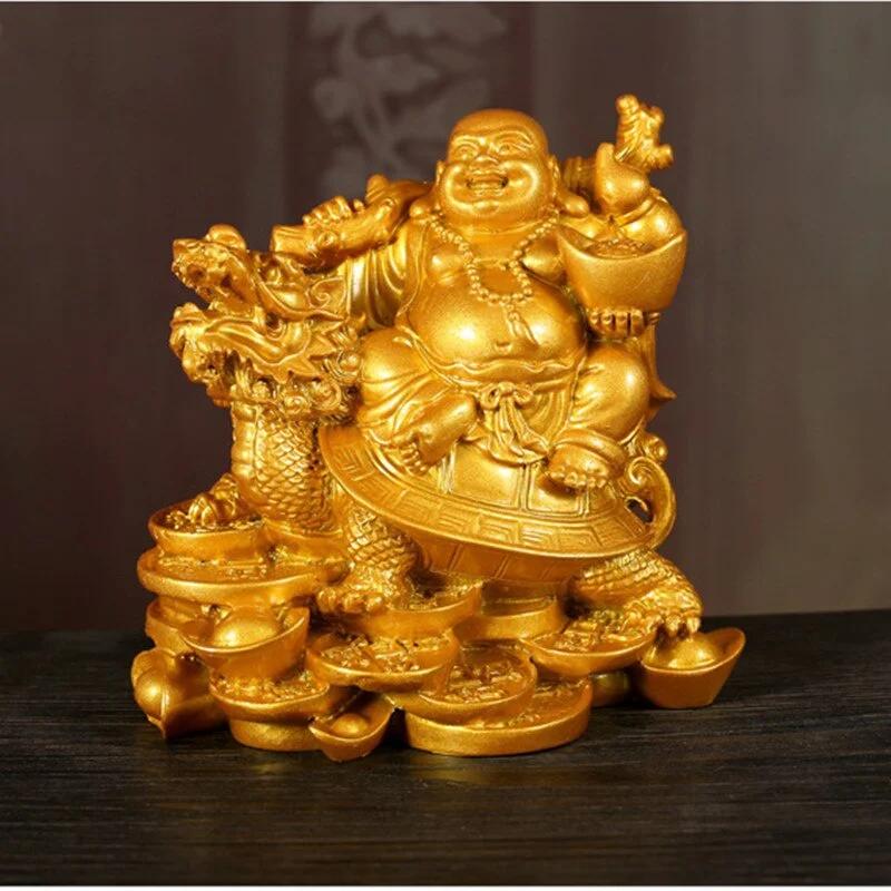 Lachender Buddha Statue Chinesisches Feng Shui Geld Maitreya Buddha Skulptur Figuren Ornamente Geschenk für Auto Dekoration Auto Dekor