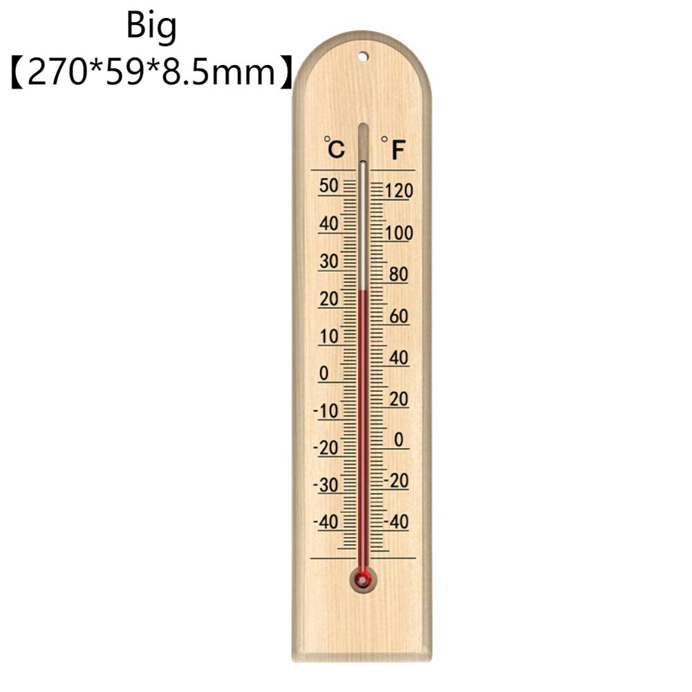 Dřevěný teploměr s bezrtuťovou kapalinou a jasnou stupnicí pro sledování teploty v různých prostředích