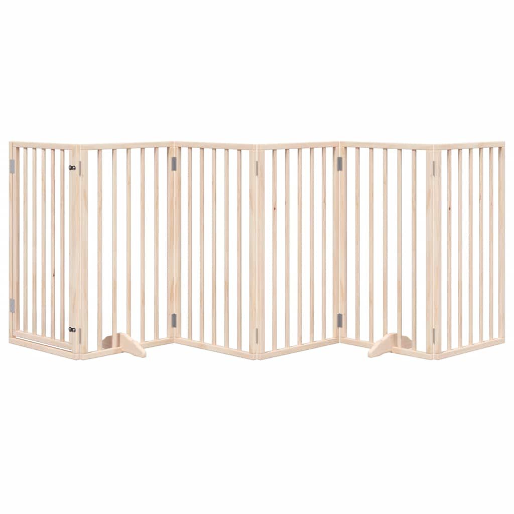vidaXL Barrière pour chien avec porte pliable 6 panneaux 300 cm Bois de peuplier
