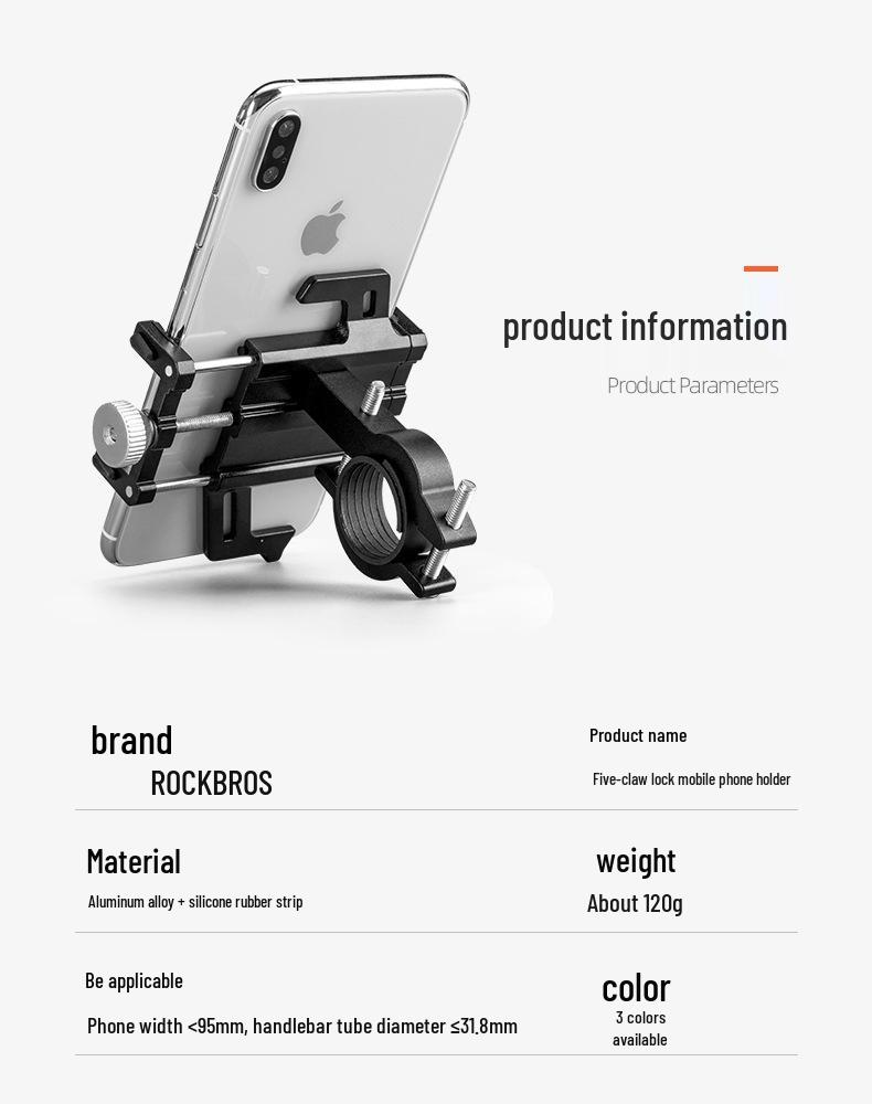 Stoßfeste Handyhalterung aus Aluminiumlegierung für Fahrräder, E-Fahrzeuge und Motorräder