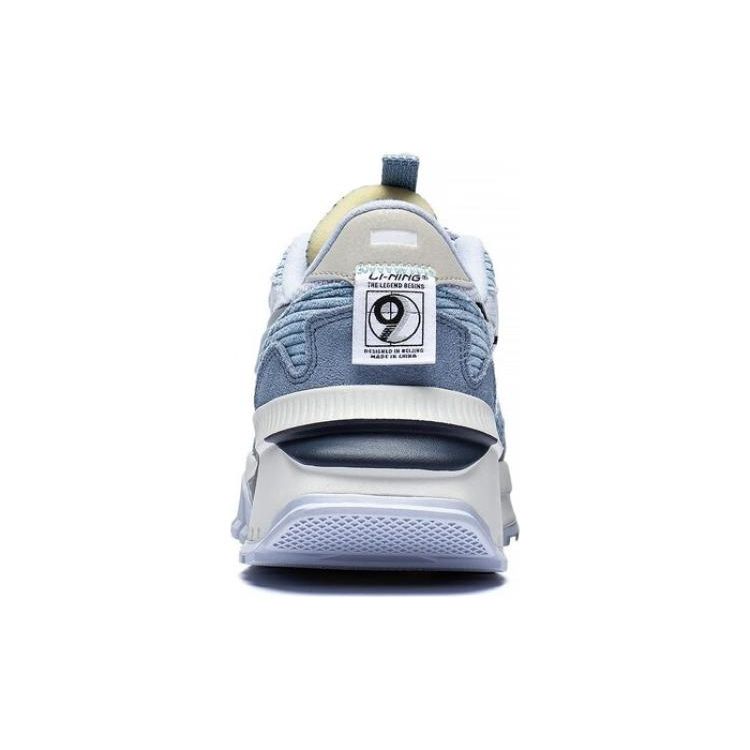 Li Ning Fang Yuan Evo Wear Resistant Height Increasing Low Top Sports Casual Shoes Women Sneakers Blue Gray AGCS164-5