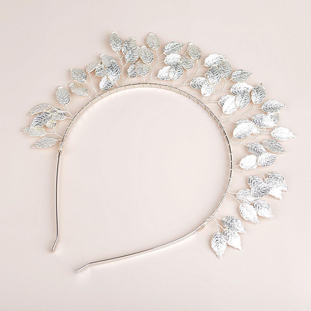 Bridal Headpiece Alloy Leaf Crown Bride Leaves Shape Alloy Hairband Bridal Fashion Accessories