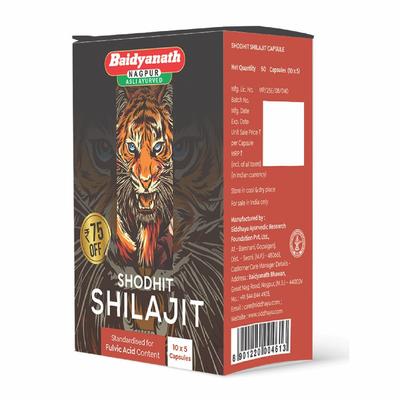 Asli Ayurved Nagpur Shilajit Kapseln 50 Stück Natürliche Energie und Wellness Unterstützung Nahrungsergänzungsmittel