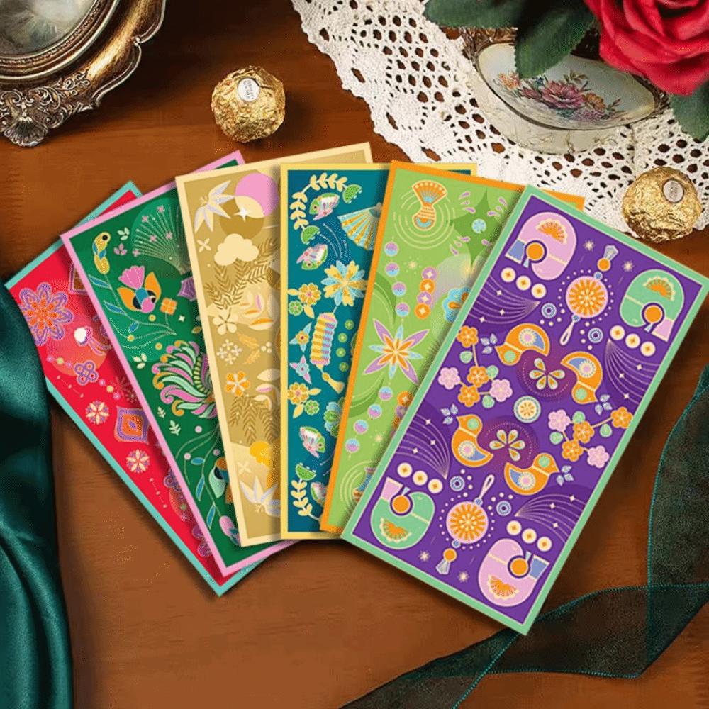 6pcs Bless Words Eid Mubarak Envelopes Cartoon New Year Red Envelopes  Middle East Festival