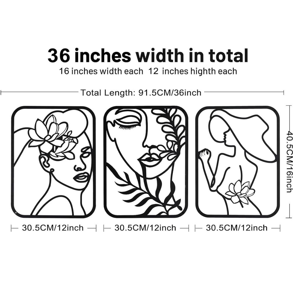 

Набор из 4 великолепных настенных картин из золотого металла: Современные женственные фигурки для стильных пространств. Современные женственные фигурки для дома. чёрный