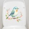 Bird Flower Toilet Sticker Removable Self-adhesive Waterproof PVC Living Room Wall Art Bathroom Toilet Lid Decoration Decal