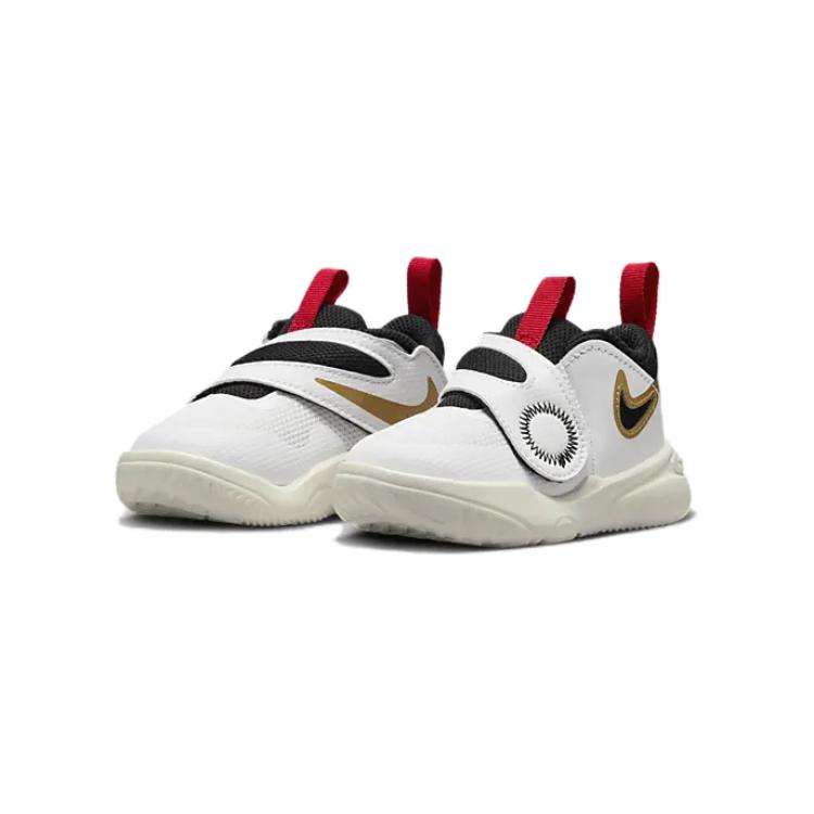 Nike Team Hustle D11 TD White Gold University Red Baby Sneakers Metallic-Gold Black DV8995-104