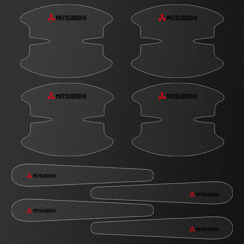 

Car Door Handle Bowl Transparent Sticker Anti-collision Protection Strips Emblems For Mitsubishi ASX Lancer 10 Pajero Outlander