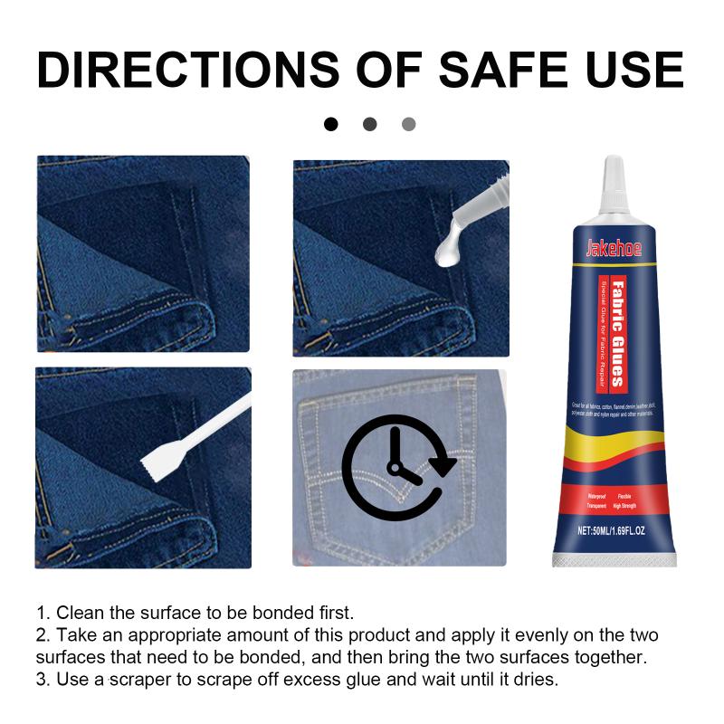 Transparent Fabric Adhesive, Special Fabric Glue For Repairing Clothes And Ripped Jeans.