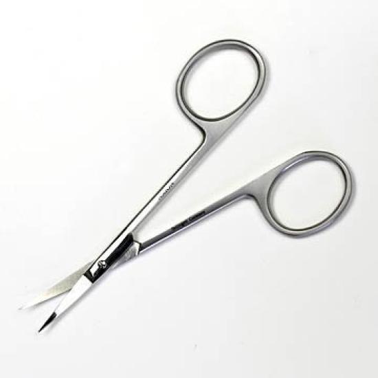 Stainless Steel Long Handle Premium Smoke Finish AXiON, Solingen, Germany, Eyebrow/Cuticle Scissors, #slg009191fba