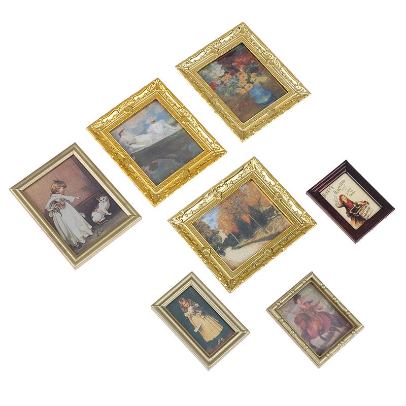 1:12 Dollhouse Miniature Oil Painting Decoration Dollhouse Accessories Painting