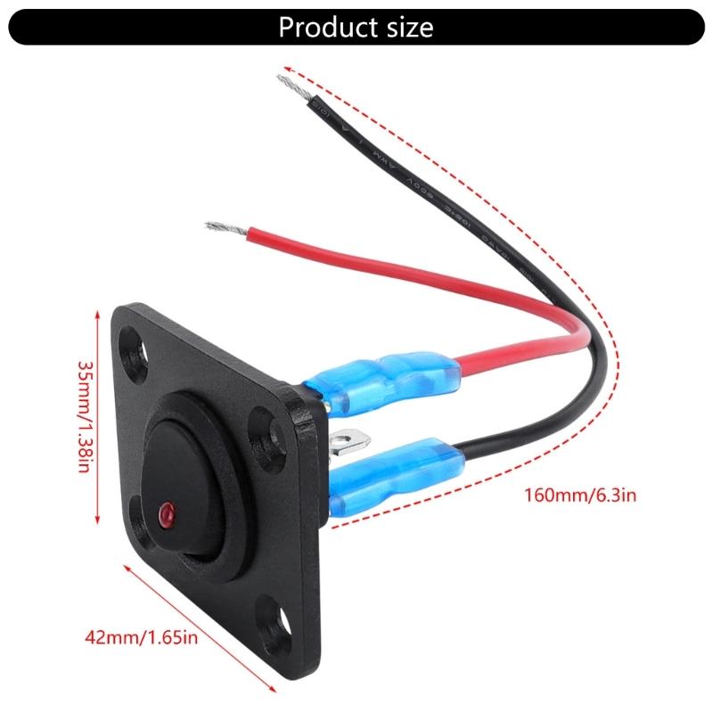 20A 12V Waterproof Red LED Illuminated Toggle Switch Panel for Auto and Marine Dashboards Applications Easy Installation