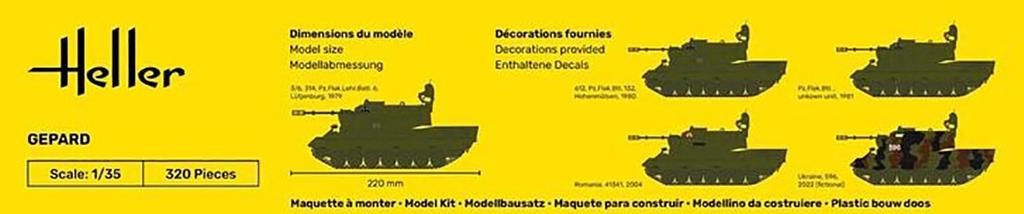 Platz Heller German Gepard Tank Plastic Model HE81127 1/35 Anti-Aircraft