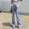 Neue Herbst Streetwear Hohe Taille Lose Dünne Stretchy Koreanische stytle Vintage Casual Bequeme Jeans Für Frauen Flare Jeans Hosen