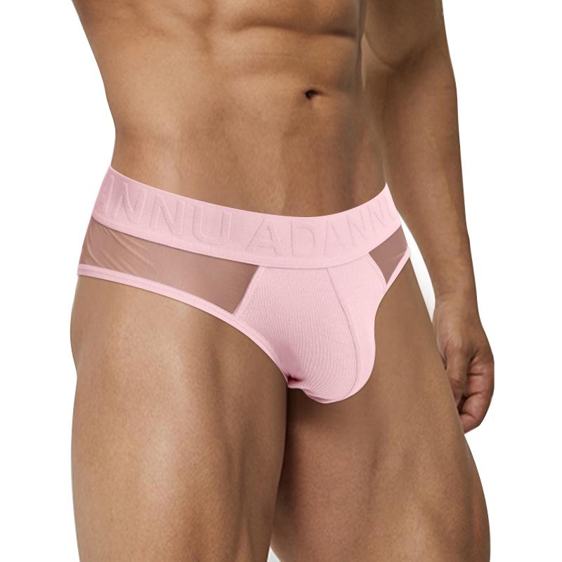 Men's Translucent Low Waist Briefs, Sexy Breathable Sports Fitness Underwear For Men Fashion Solid Color Man Underpants