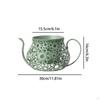Metal Planter with Saucer Wrought Iron Look Decorative Flower Pot Vintage Style for Gardeners,