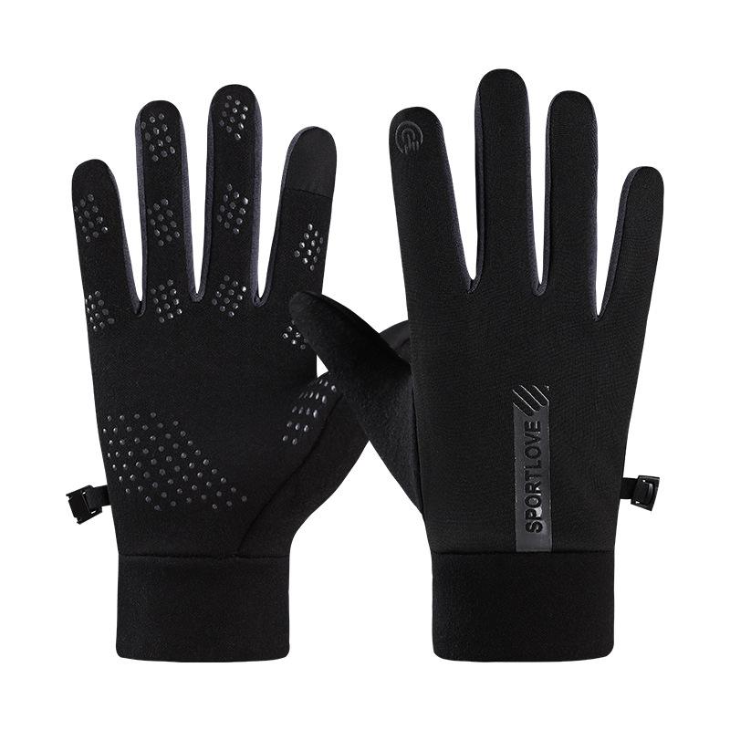 Cycling Gloves Windproof  Waterproof Fleece  Warm  Touch Screen  Autumn and Winter Outdoor Sports  Driving  Electric Bikes  Cycling