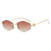 JYL Rimless Polygon Sunglasses UV400 Metal Ocean Lens Street Style / S092