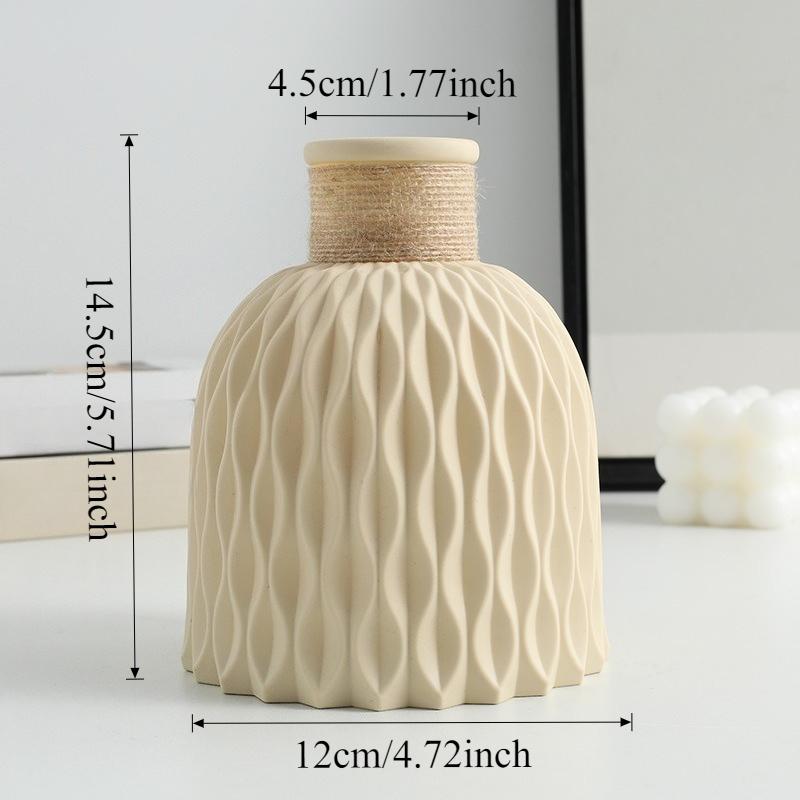 Moderne Plastik-Blumenvase Wasserwellen-Blumentopf 1/2 Stück Körbe Ästhetische Raumdekoration Wohnzimmerdekorationen Ornamente Jarron