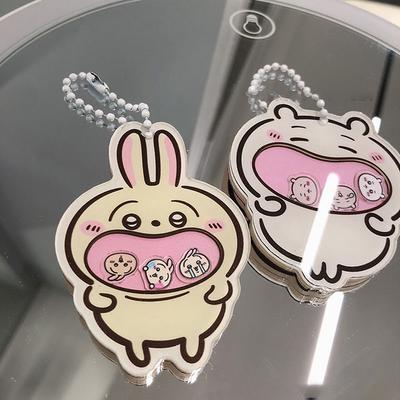 Japanischer Anime Chiikawa Hachiware Usagi Mini Niedlicher Acryl Schlüsselanhänger Cartoon Tier Schlüsselanhänger Schüttelspielzeug Kreativer Schaukelanhänger