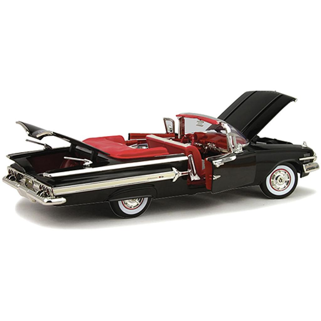 MOTORMAX Scale Chevrolet Impala Cabriolet Diecast Car 1960 1/18 (Black)
