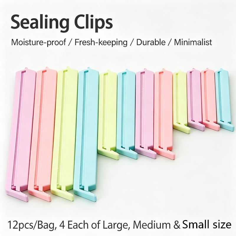12Pcs Portable Kitchen Storage Food Saver Clip Sealing Bag Clip Sealer Clamp Plastic Tool Kitchen Accessory