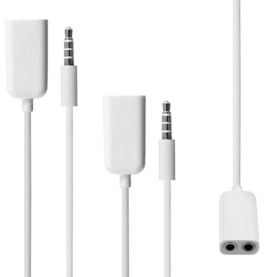 3.5mm 1 Male Female Audio Headphone To 2 Splitter Cable Adapter For iPhone