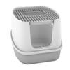 Large Cat Toilet Split Litter Box Tray Fully Enclosed Activated Carbon Deodorization Greyish White