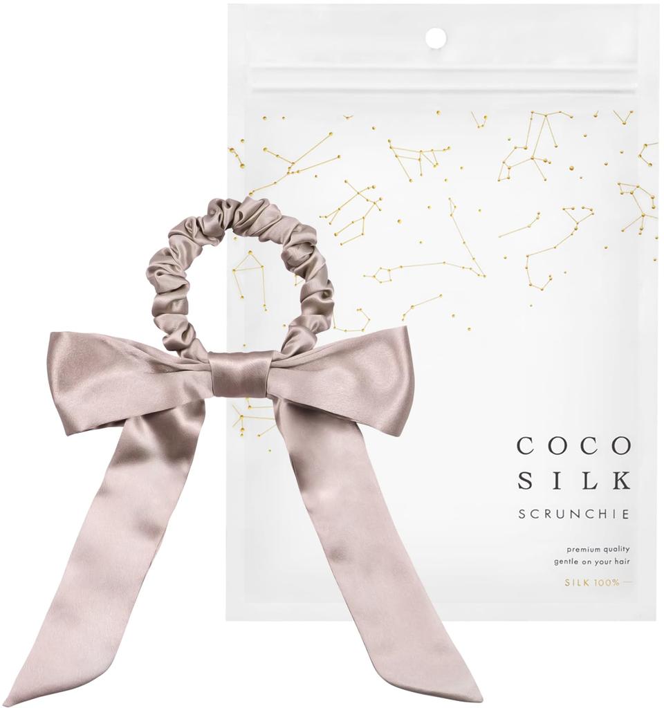 Silk Hair Stylish Hair Adult Hair Cocosilk Silk Hair Tie Ash [COCOSILK] Tie, Ribbon, Scrunchie, Non-Staining, 100% Silk, Tie, Accessory, (Medium