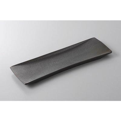 AyuSaury Plate, Black Matte Sanma Plate [31 X 10 X 1.7cm] For Restaurants, Inns, Japanese Tableware, Restaurants, Commercial Use
